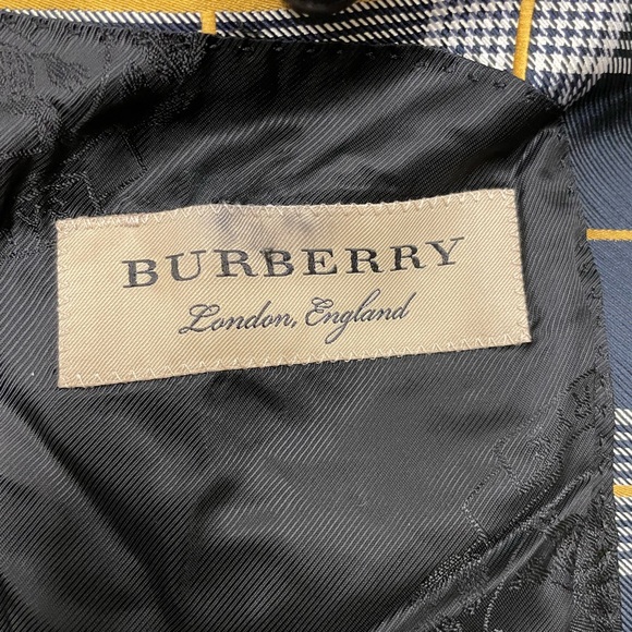 BURBERRY Made in Italy Bold Check Silk Blend Patch Pocket Blazer Size 8 - Picture 8 of 10